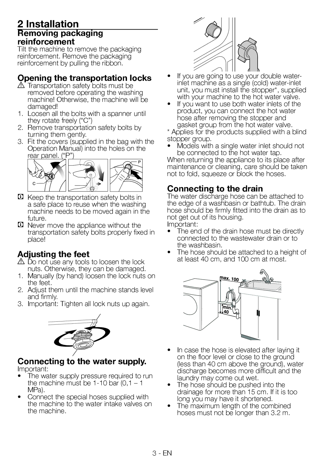 Smeg LBS105 manual Installation 