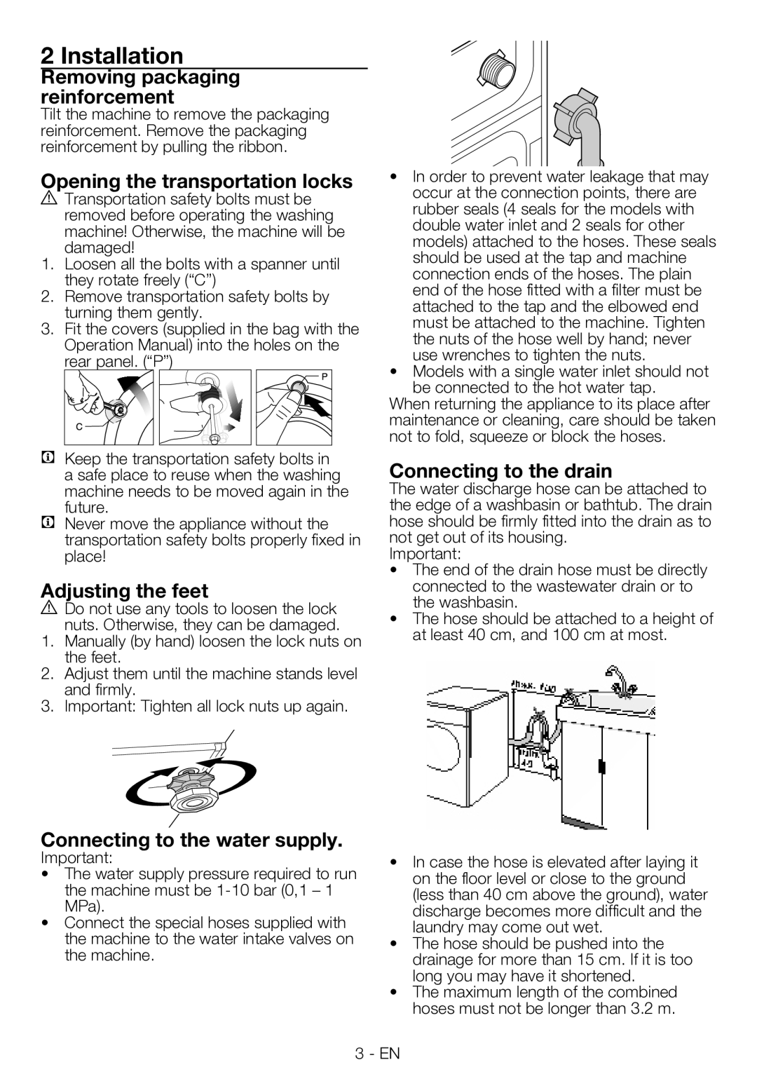 Smeg LBS86-1, LBS106-1 manual Installation 