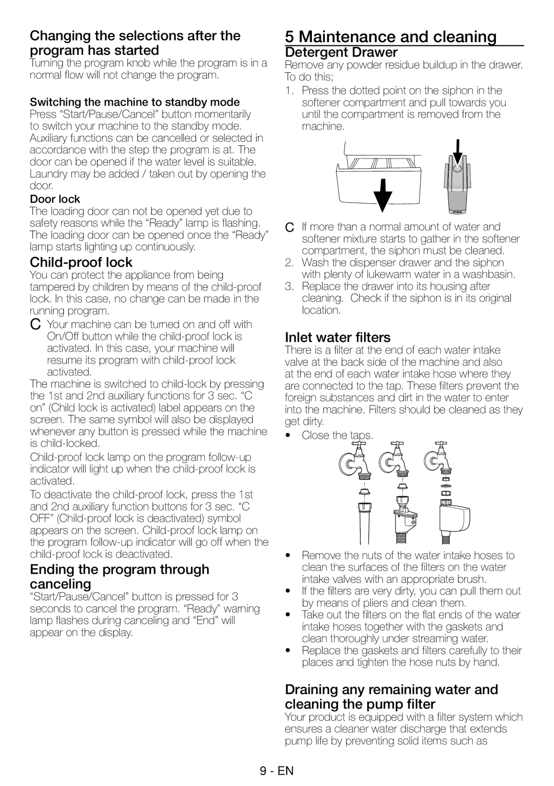 Smeg LBS126F manual Maintenance and cleaning 