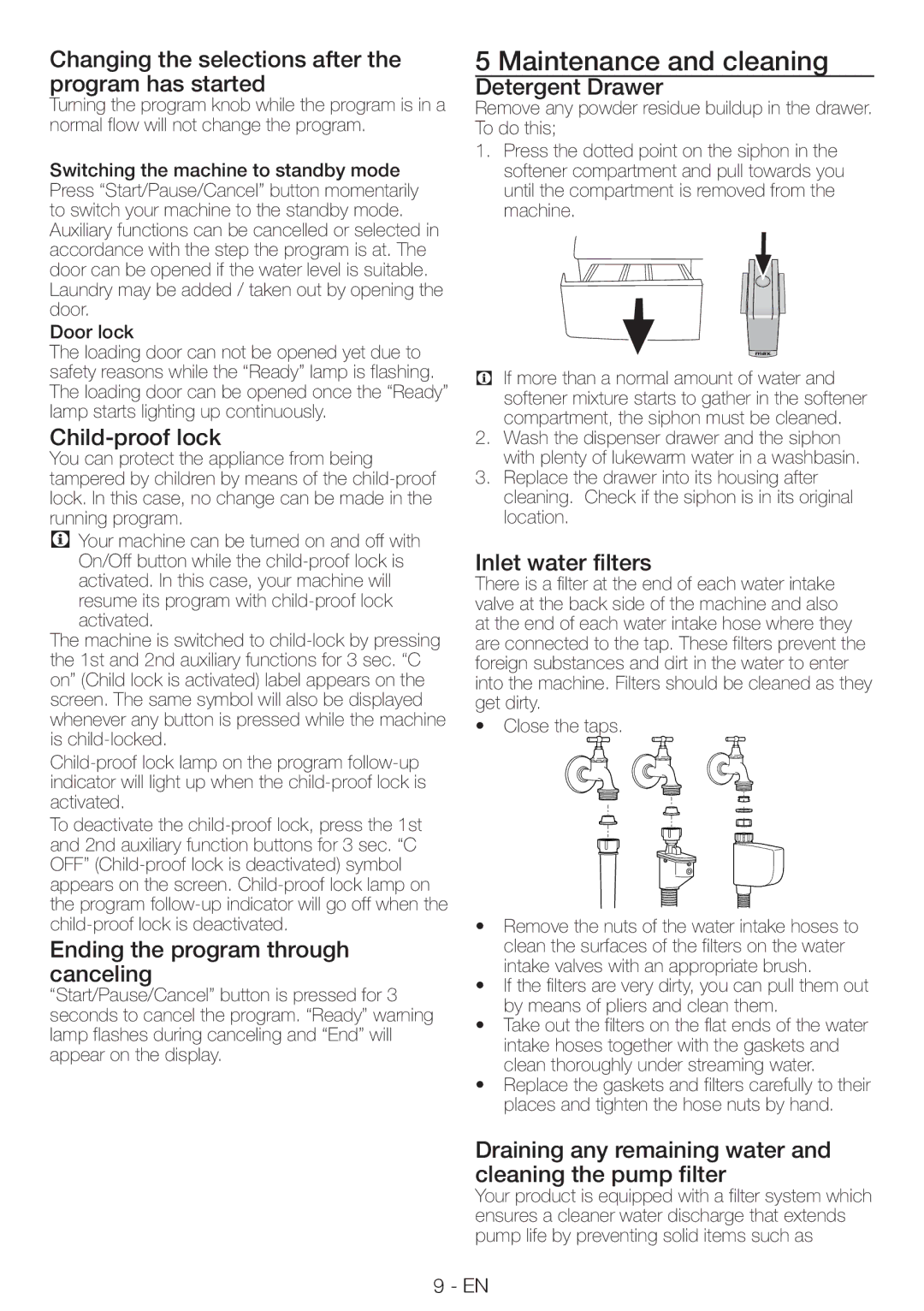 Smeg LBS108F, LBS128F manual Maintenance and cleaning 