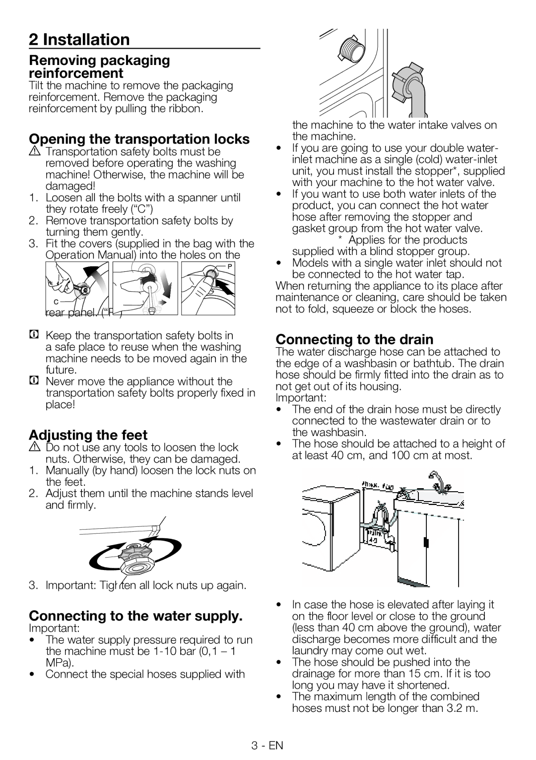 Smeg LBS645-5 manual Installation 