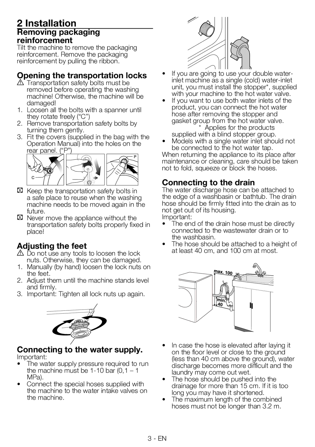 Smeg LBS66-1 manual Installation 