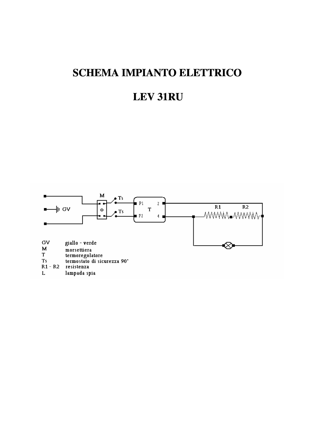 Smeg LEV 31RU manual Schema Impianto Elettrico 
