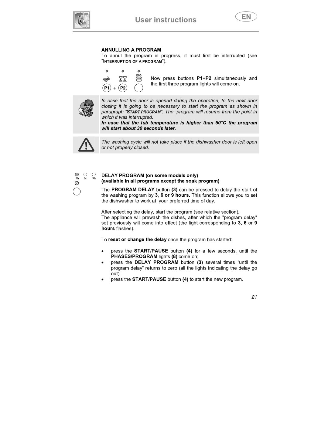 Smeg LS4647XH7 instruction manual Annulling a Program 