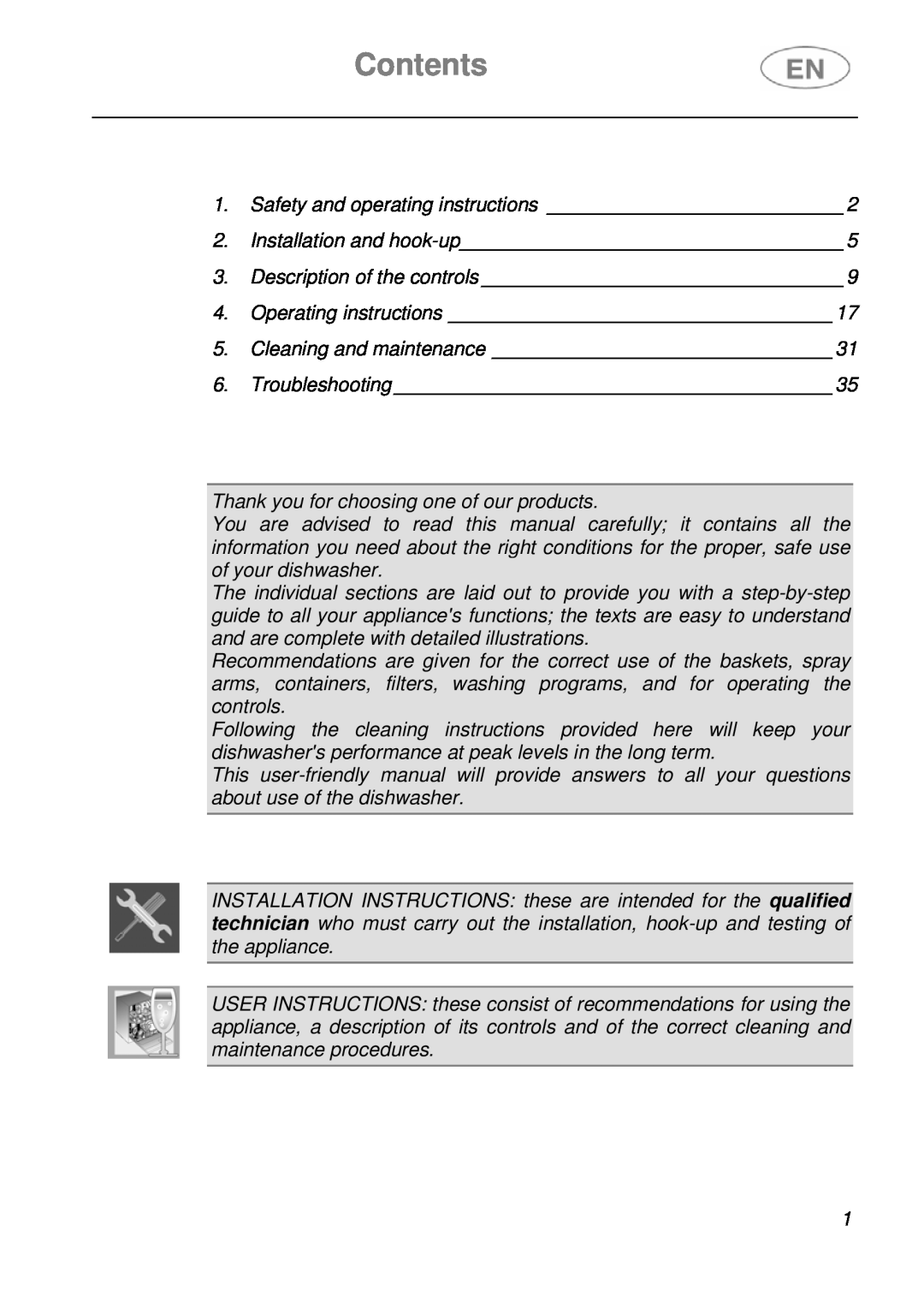 Smeg LSA643XPQ instruction manual Contents 