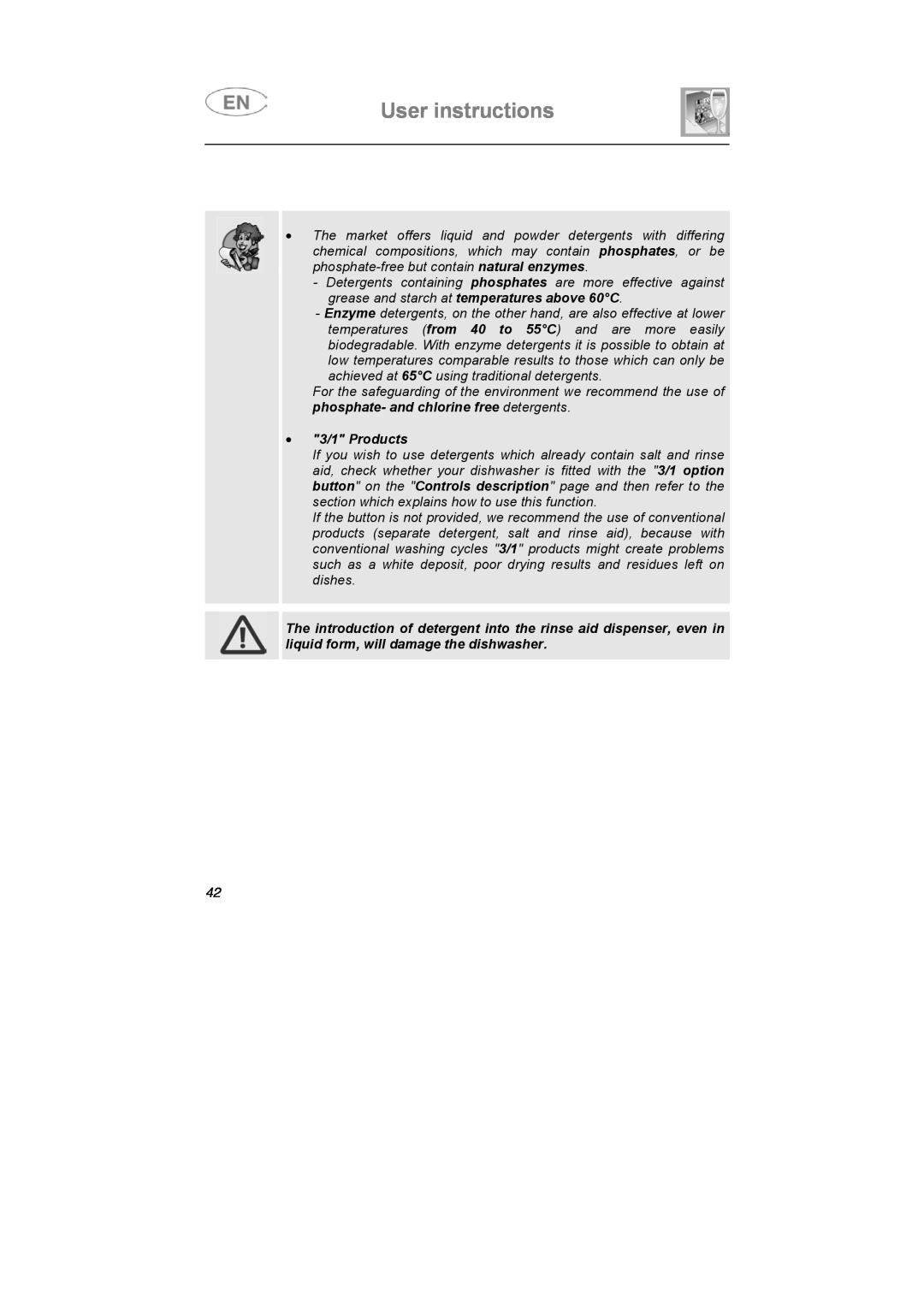 Smeg LSA653E instruction manual User instructions, 3/1 Products 
