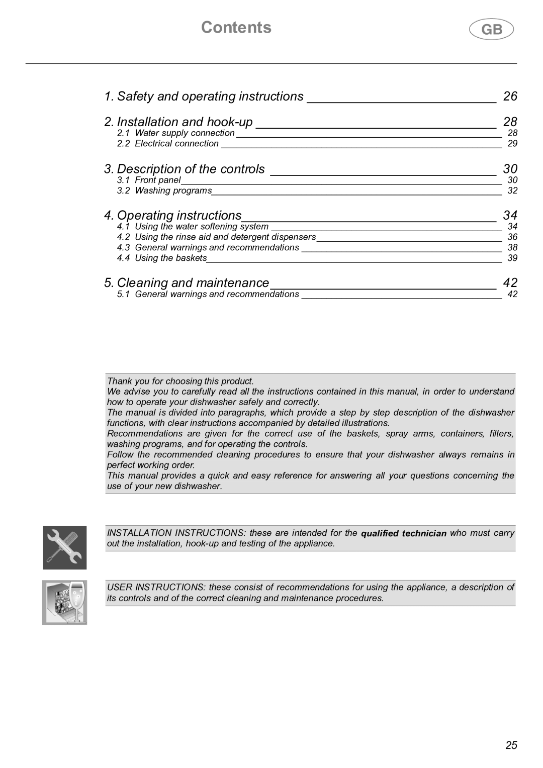 Smeg LVF32G instruction manual Contents 