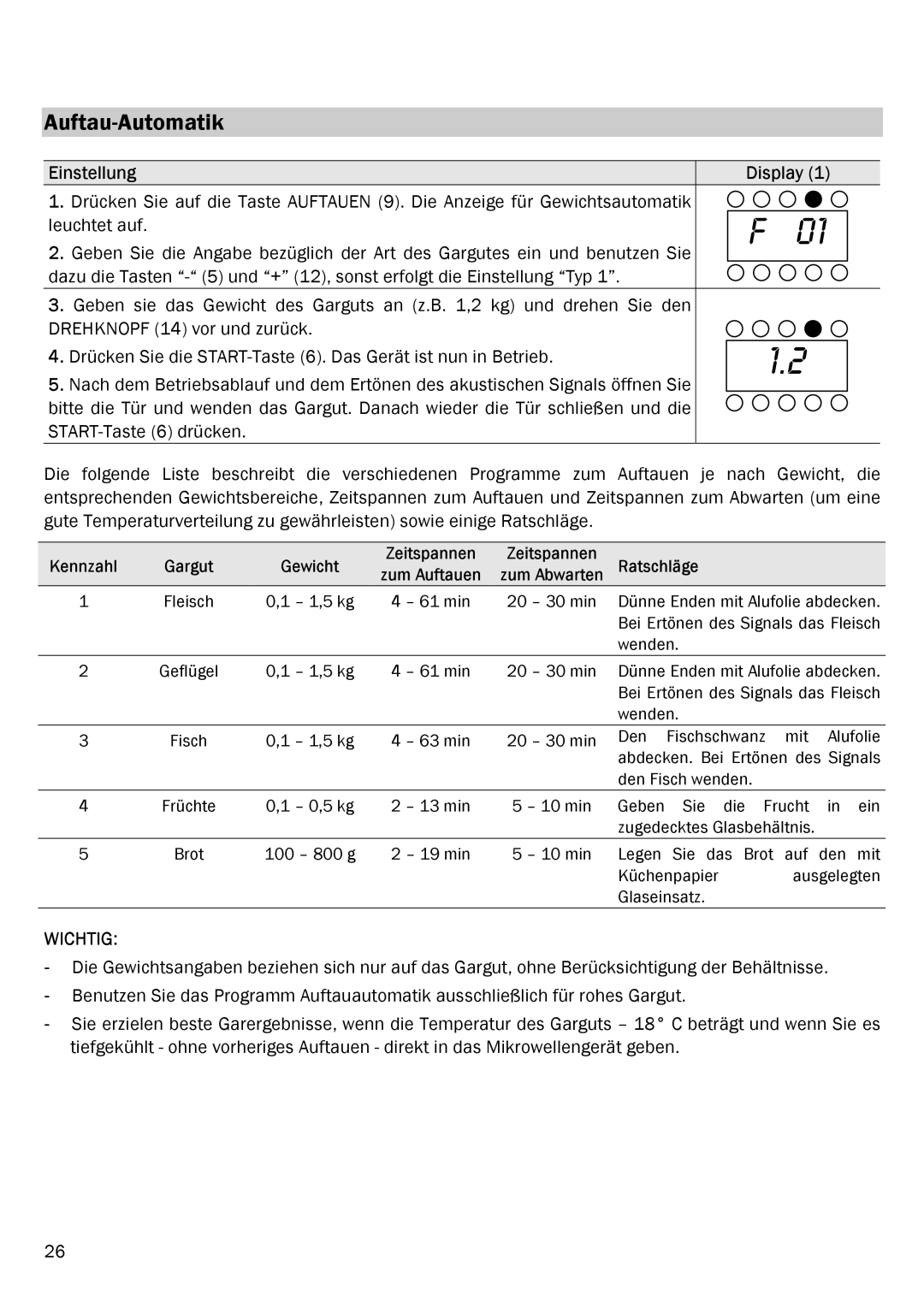 Smeg ME203FX manual Auftau-Automatik, Ratschläge 