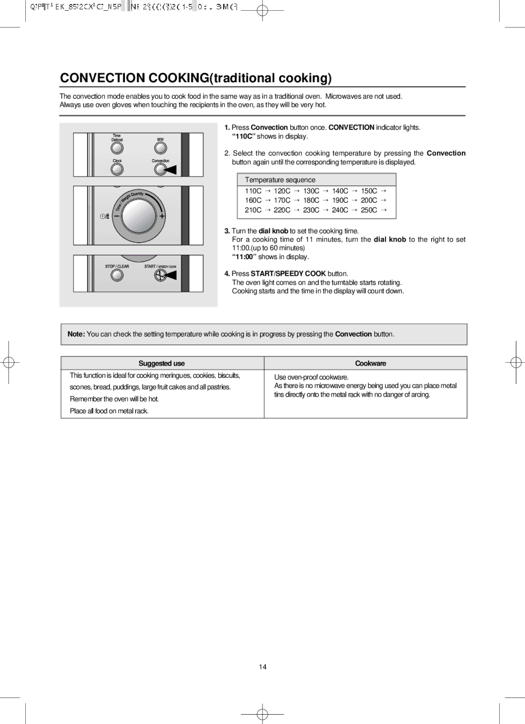 Smeg SA985-2CX, Microwave Convection/Grill Oven owner manual Convection COOKINGtraditional cooking 