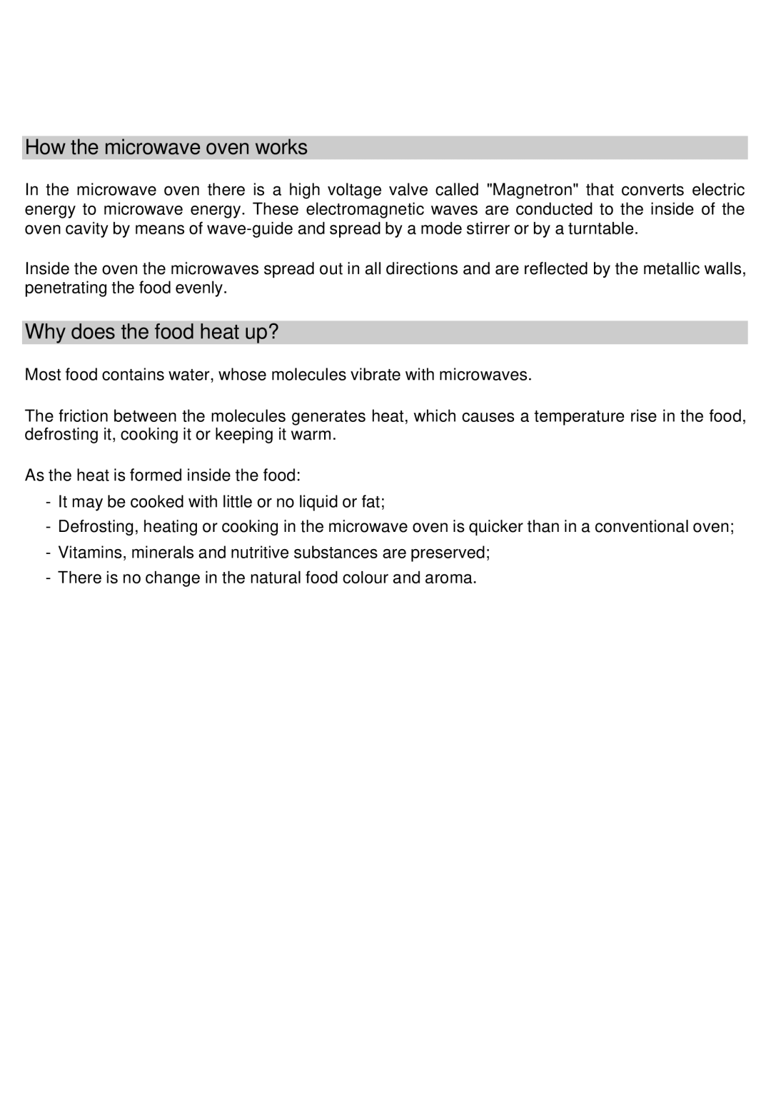 Smeg MM182X, MM181N, MM180B manual How the microwave oven works, Why does the food heat up? 