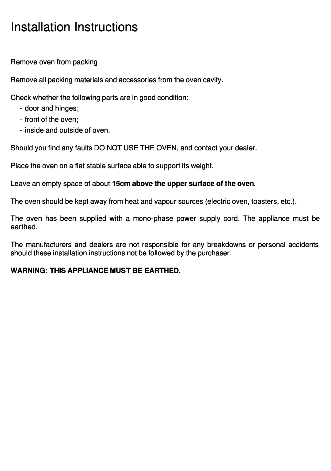 Smeg MM181N, MM182X, MM180B manual Installation Instructions, Warning This Appliance Must Be Earthed 