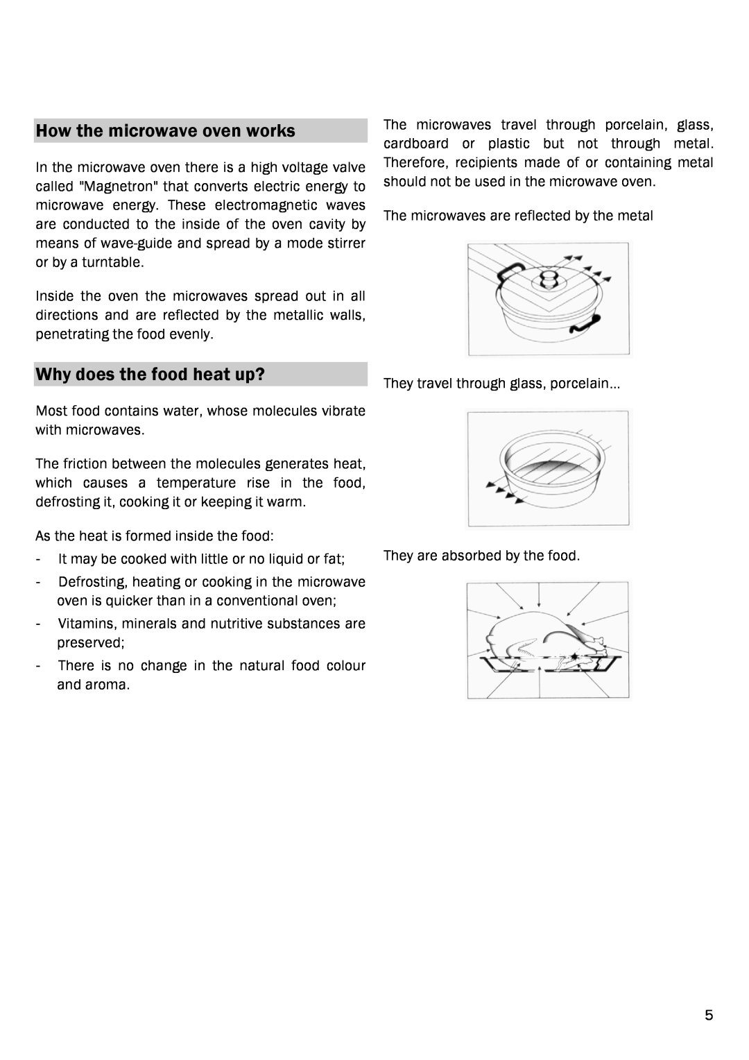 Smeg MM182XS manual How the microwave oven works, Why does the food heat up? 