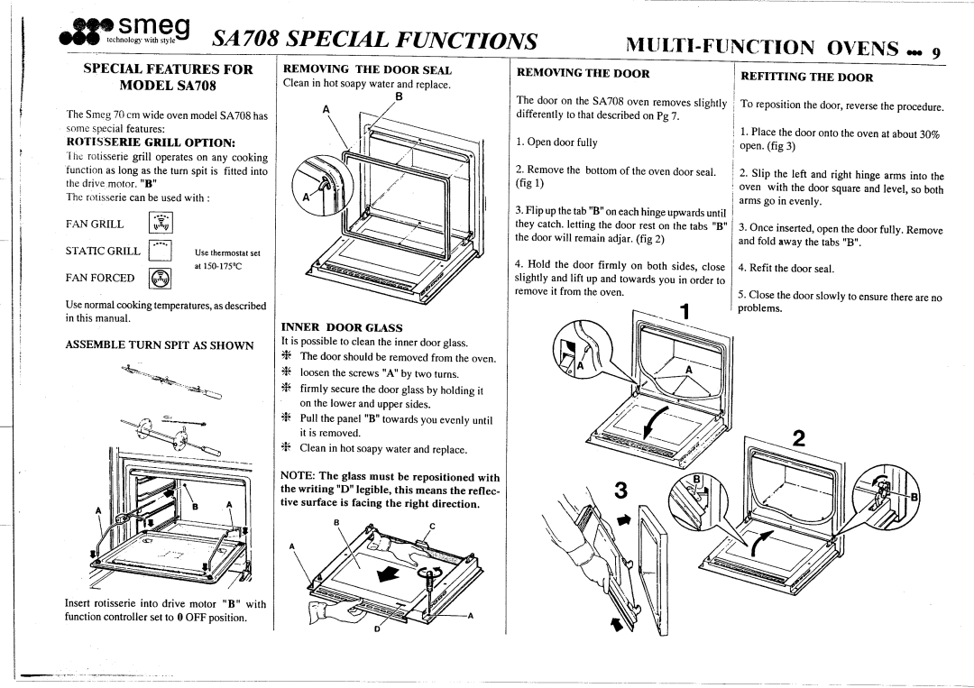 Smeg Multi-Function Built-In Oven manual 