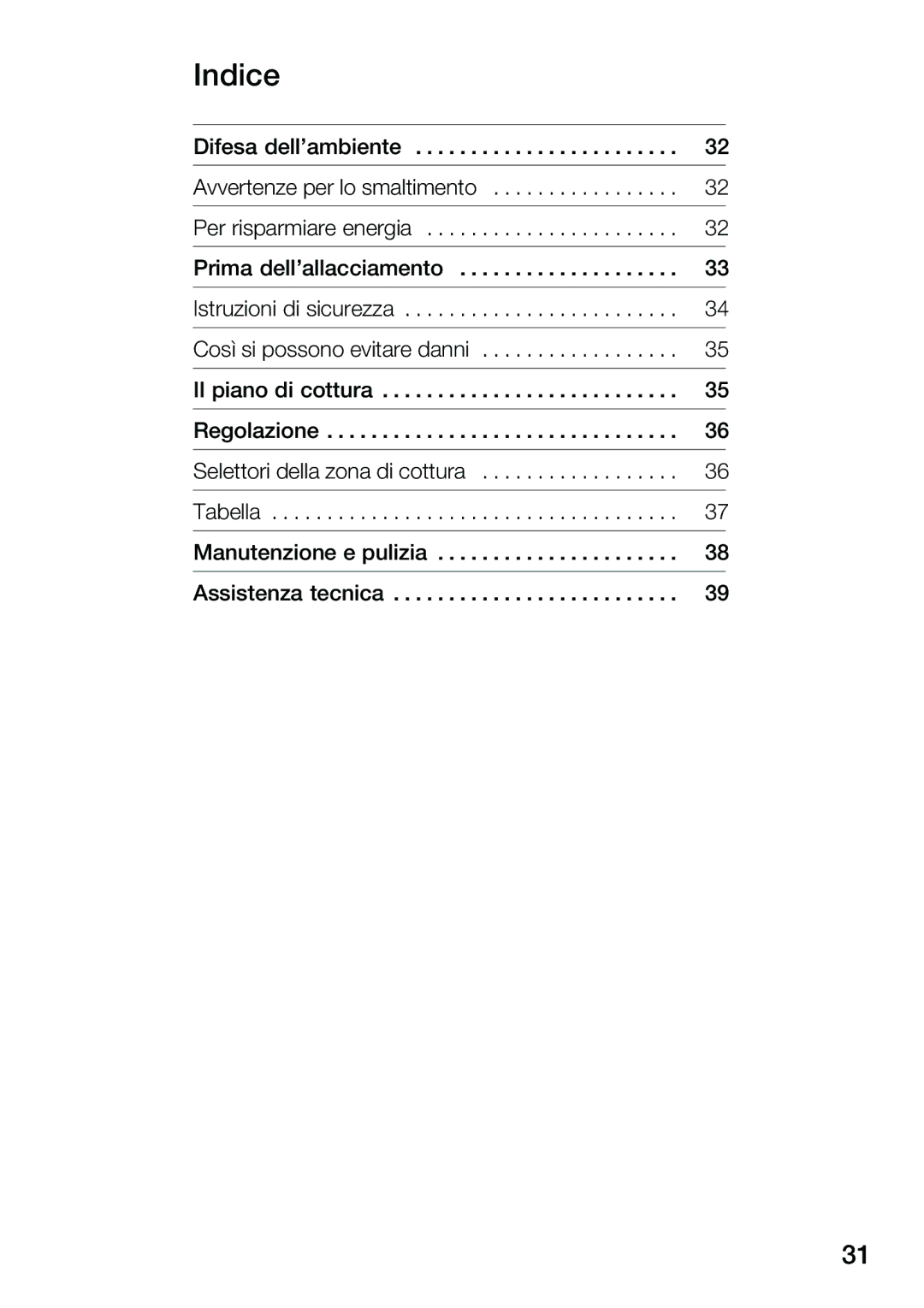 Smeg NCT335EEU instruction manual Indice, Prima dellallacciamento 