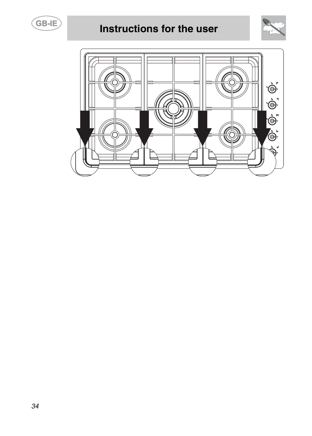 Smeg PGF95K-3 manual Instructions for the user 