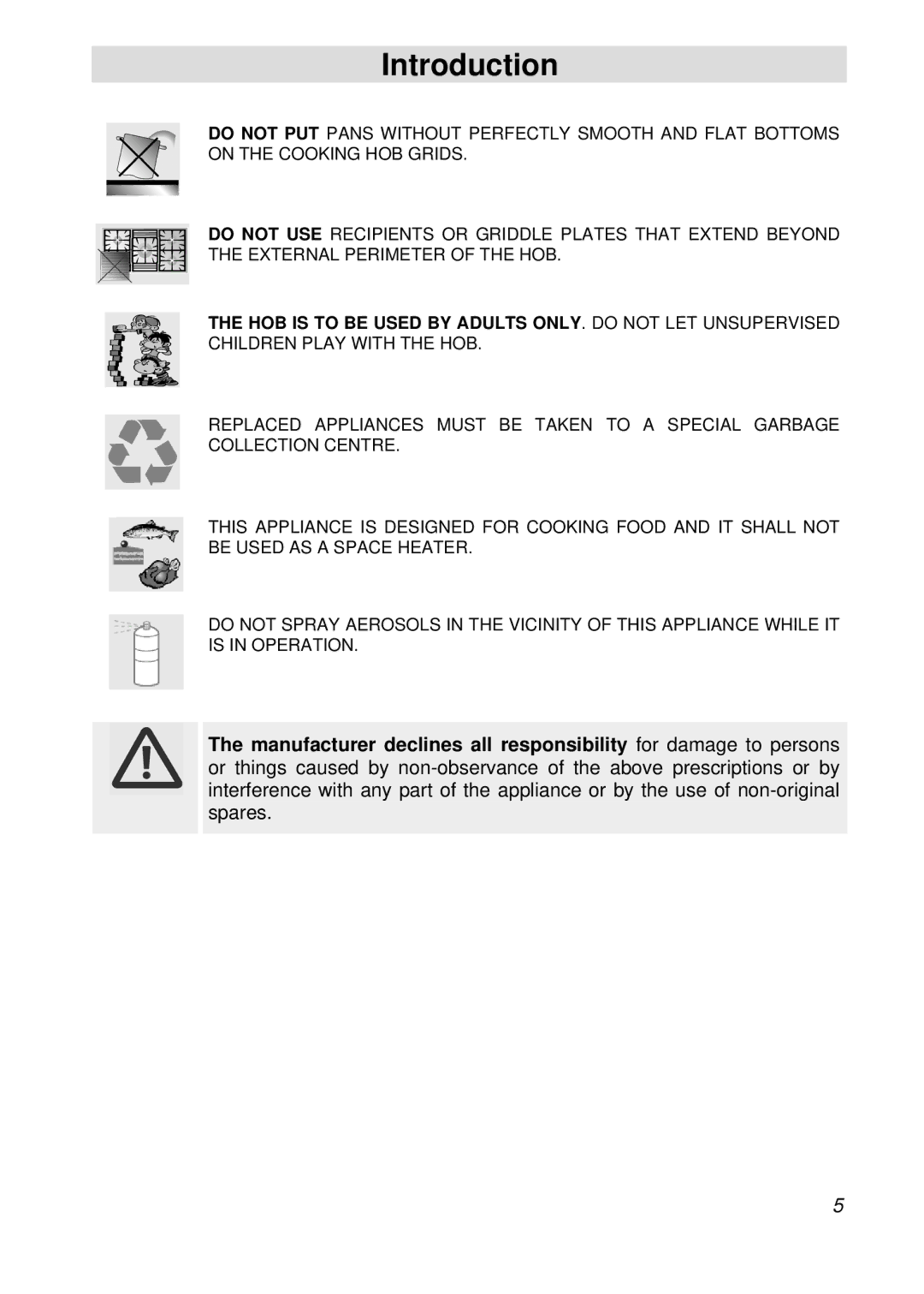 Smeg PGFA95F manual Introduction 