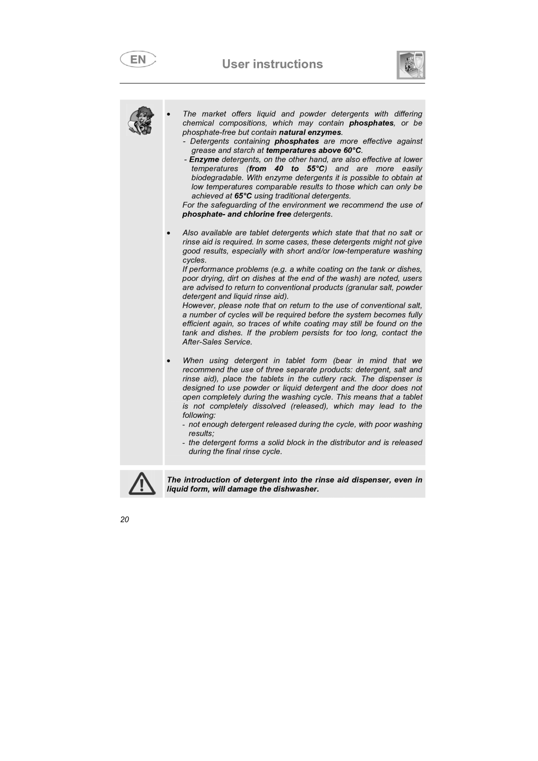 Smeg PLTW640X7, PLTW620 manual User instructions 