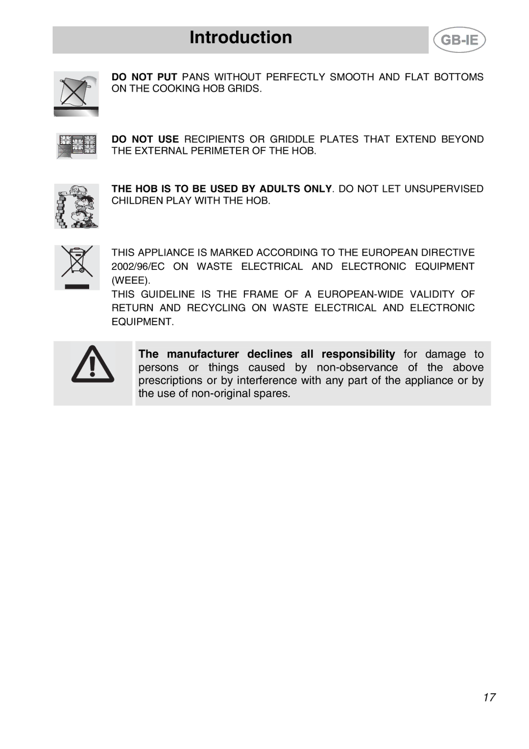 Smeg PS9R-3 manual Introduction 