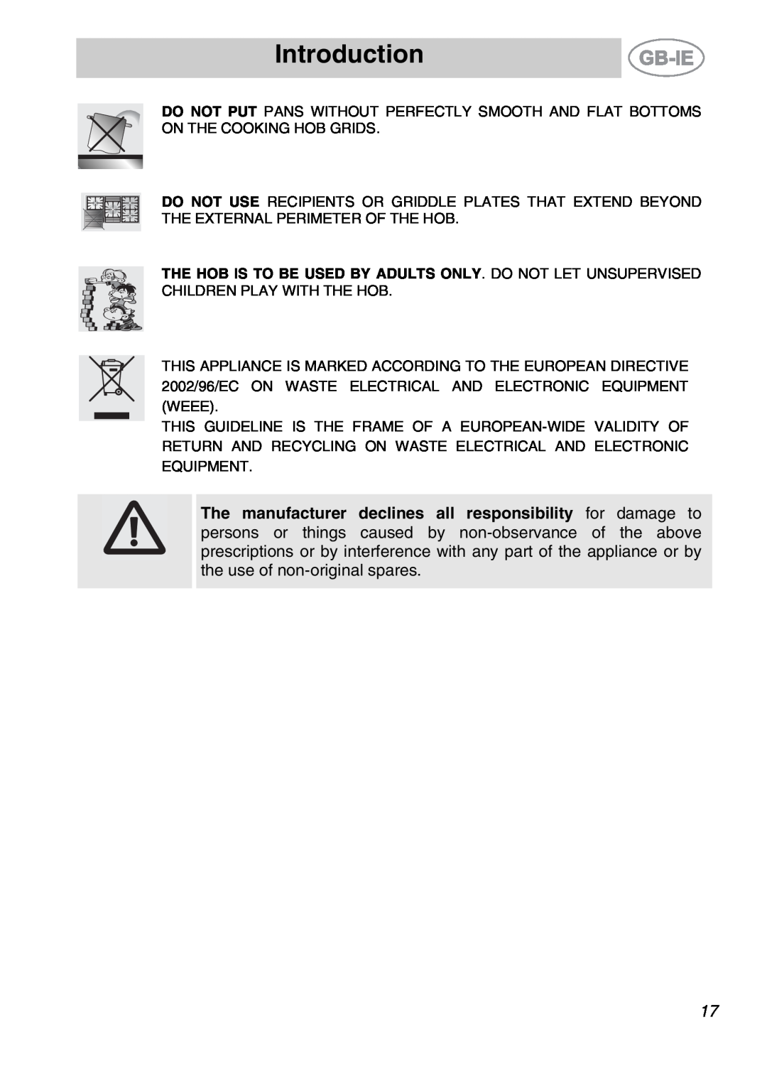 Smeg PS9R-3 manual Introduction 