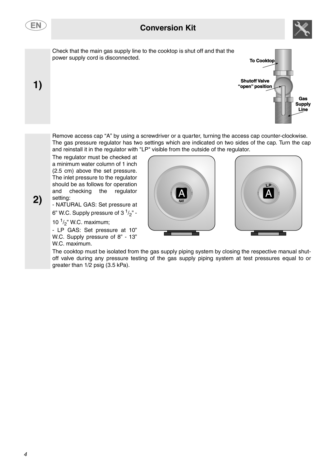 Smeg PTS605NU3, PTS605U3, PTS605BU3 important safety instructions Conversion Kit 