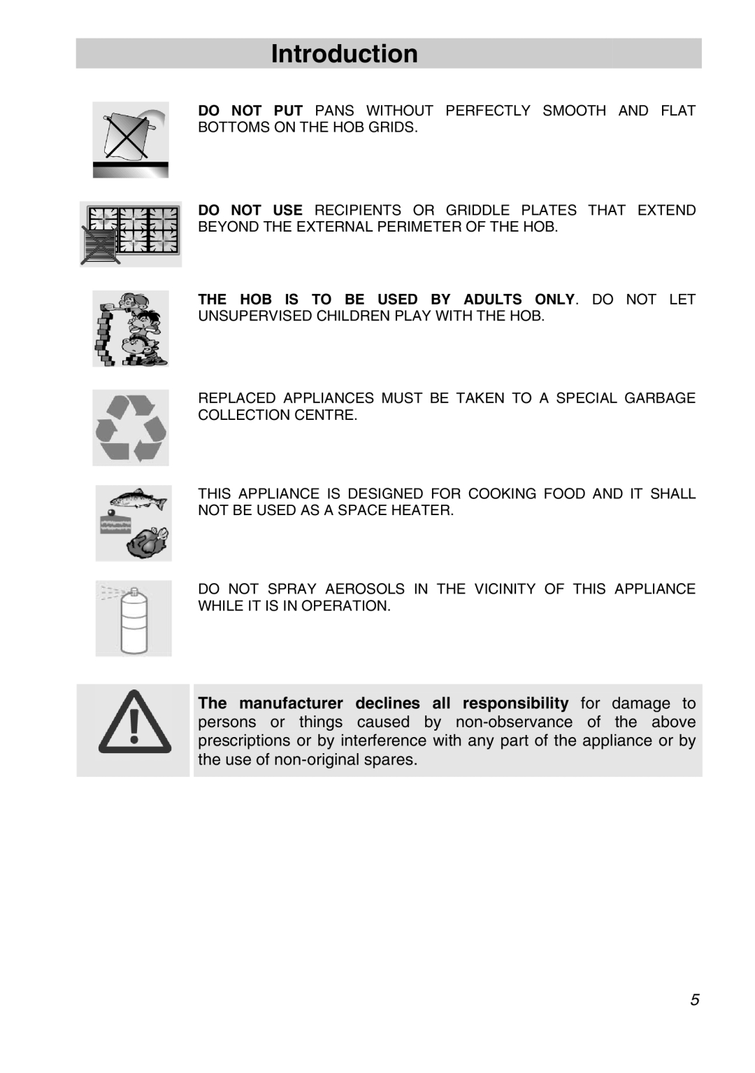 Smeg PVA96 manual Introduction 