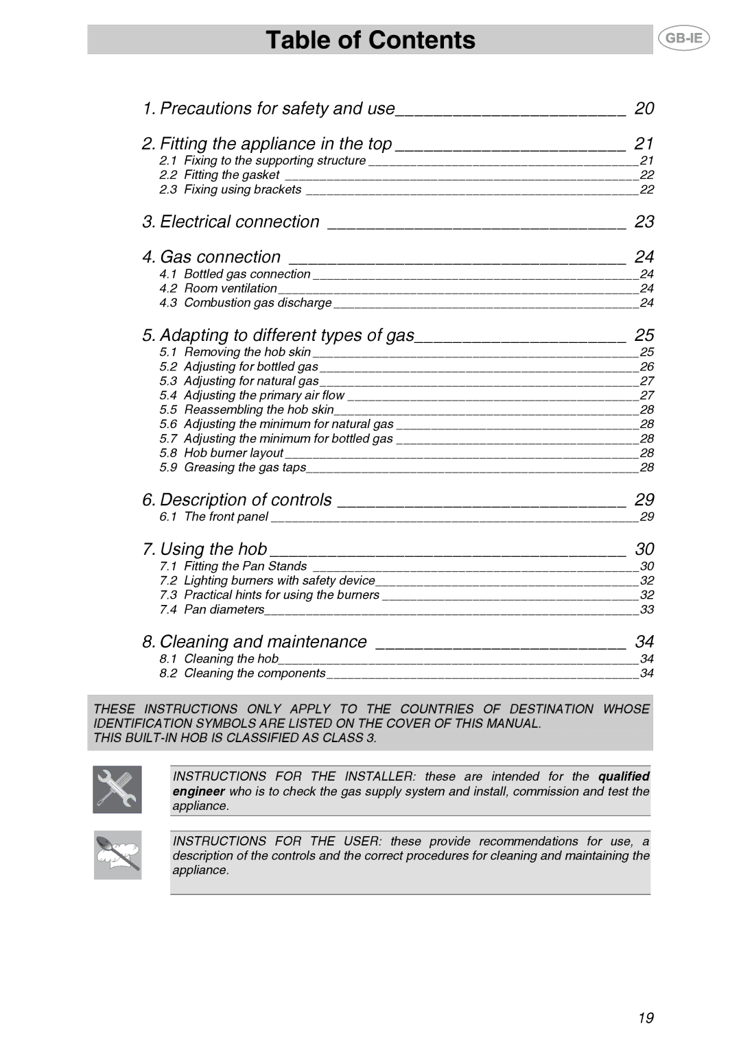 Smeg PX140BE, PX140NL, PX140D manual Table of Contents 