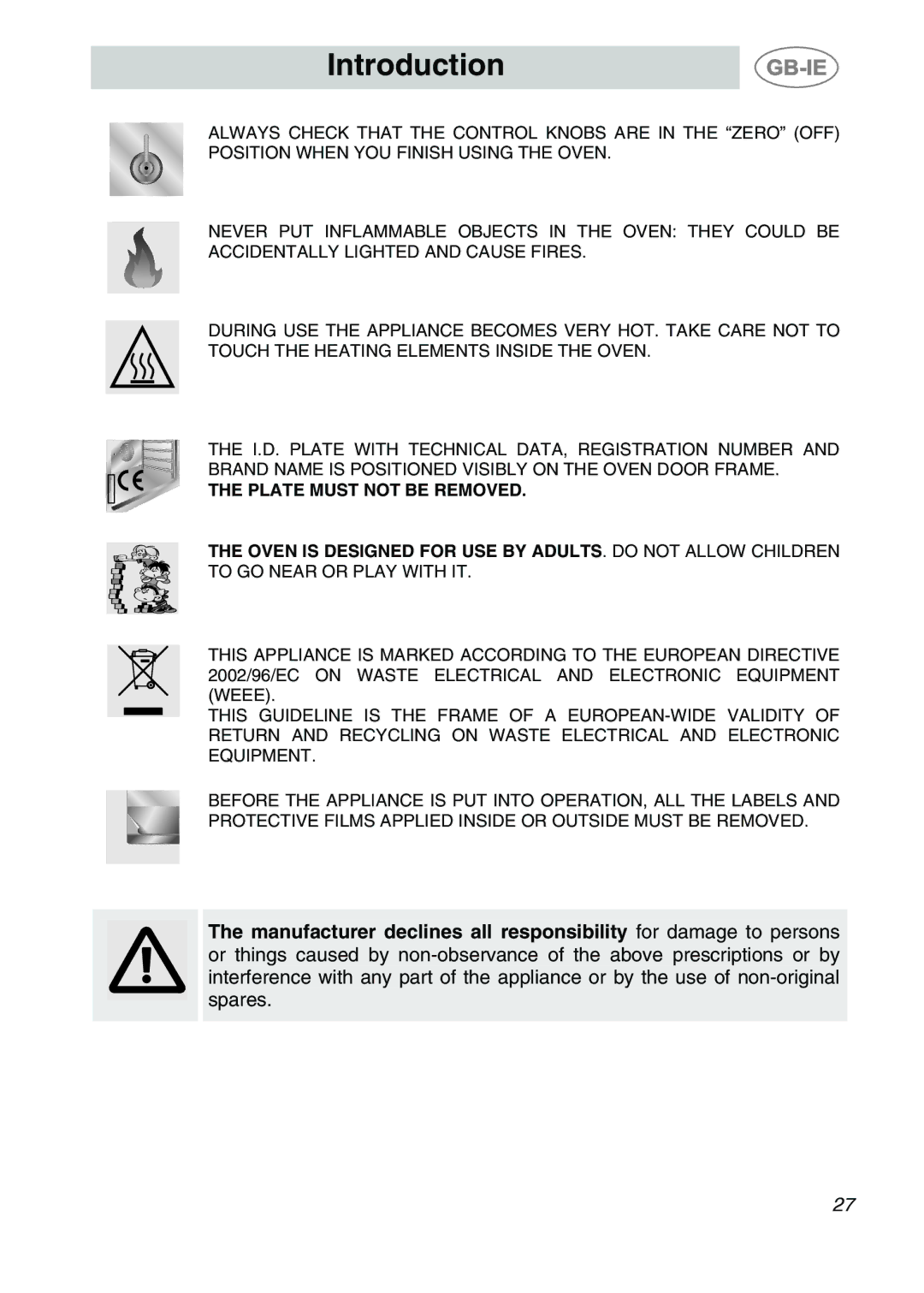 Smeg S20XMF-5, S20XMF.1, S20XMF-7 manual Introduction 