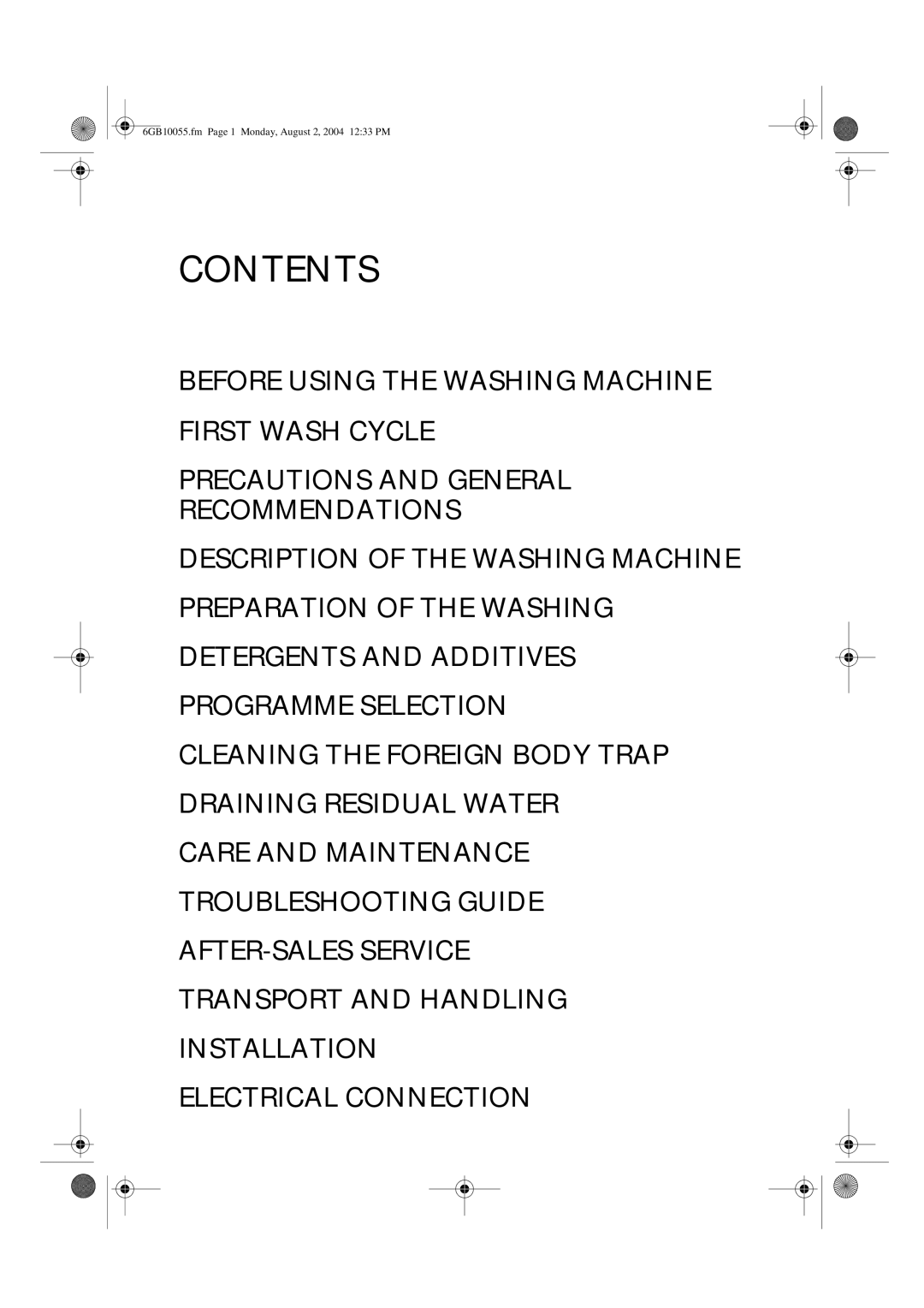 Smeg S600TL manual Contents 