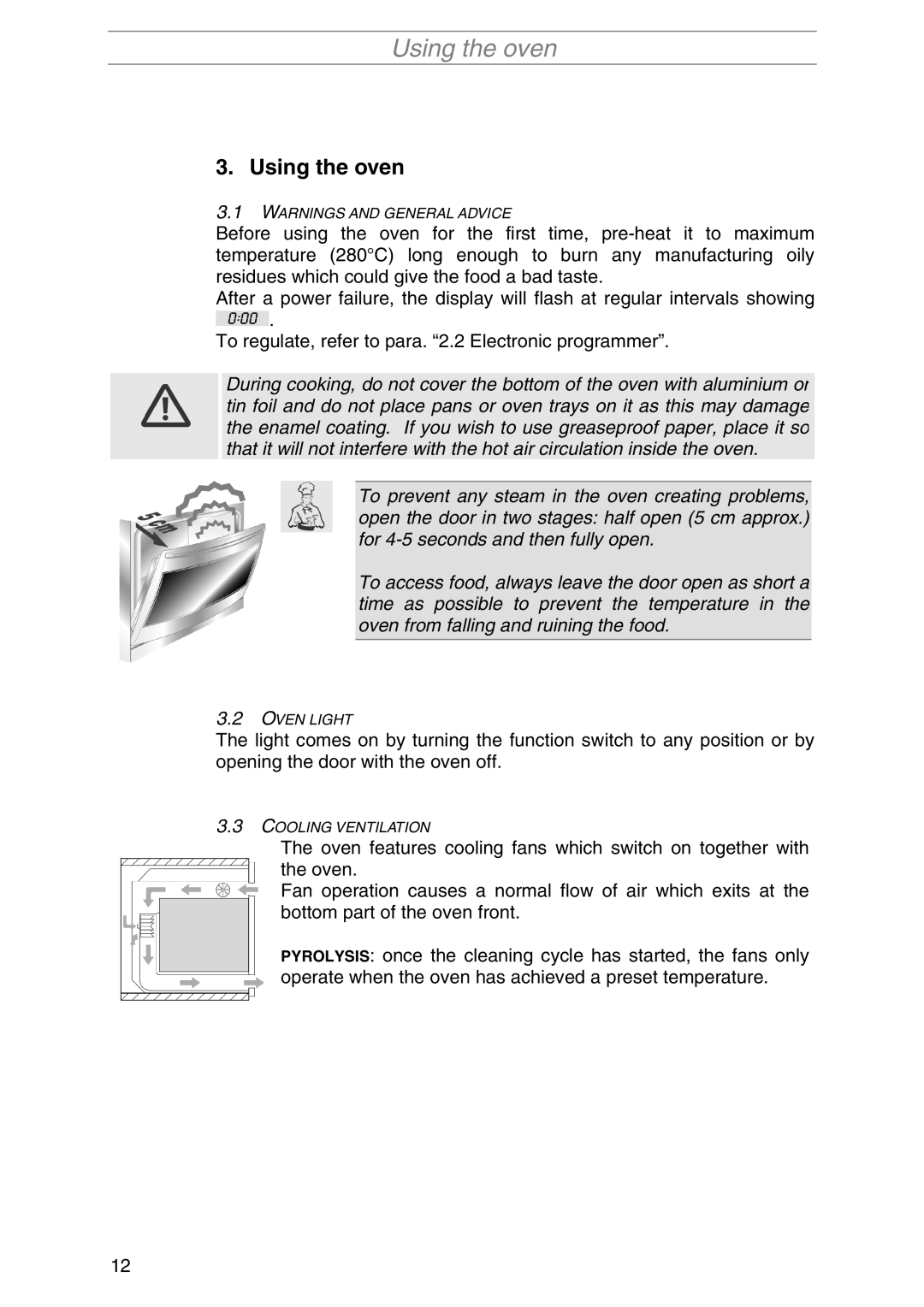 Smeg SA1010X-5 manual Using the oven 