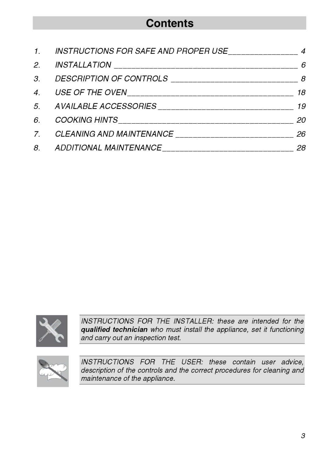 Smeg SA301W-5 manual Contents 