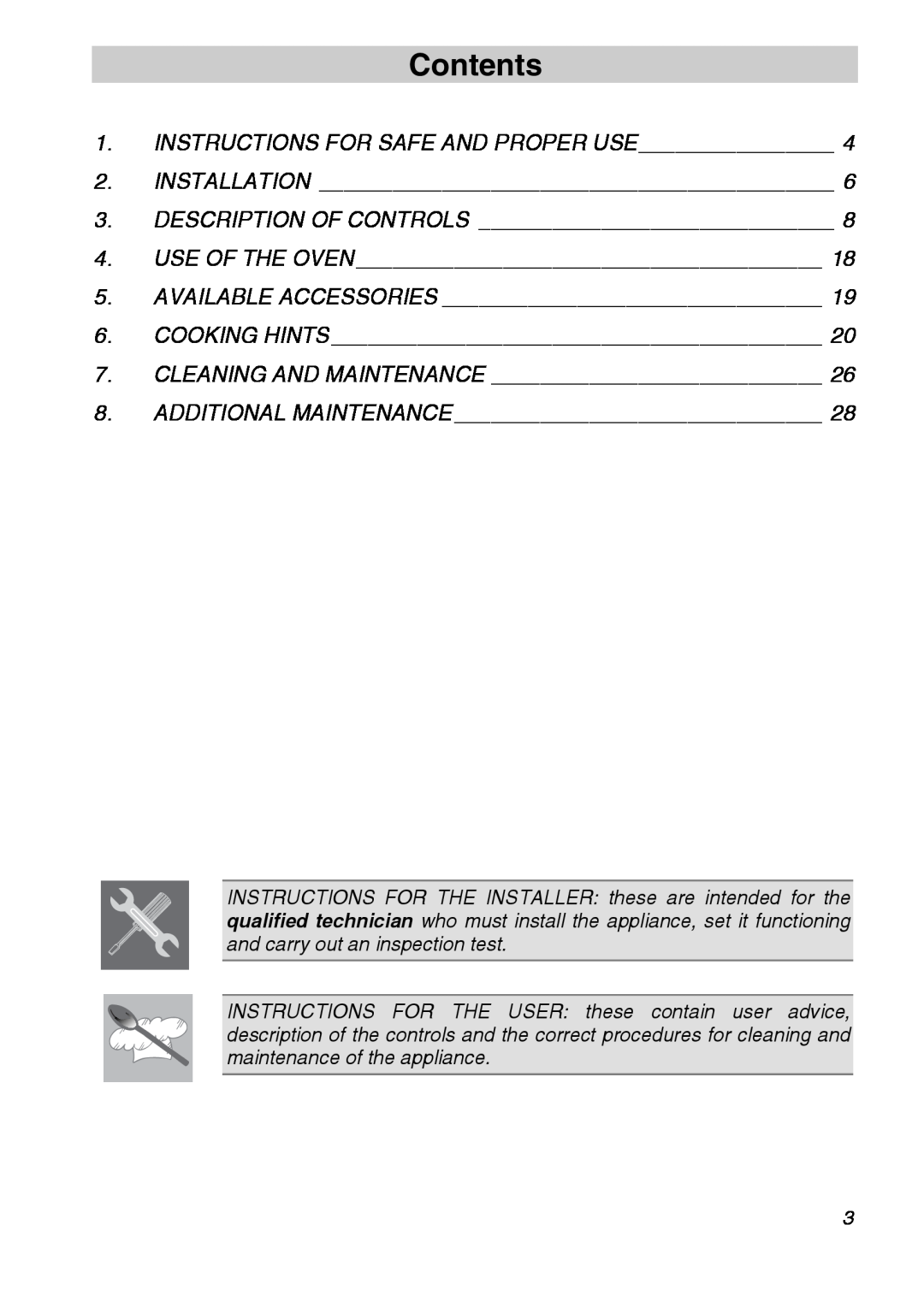 Smeg SA301W-5 manual Contents 