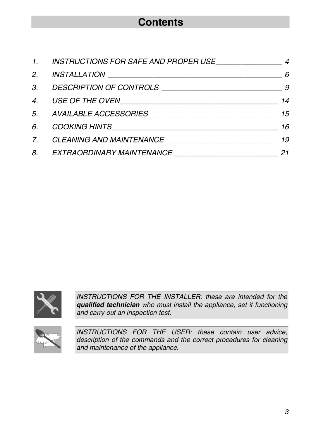 Smeg SA301X manual Contents 