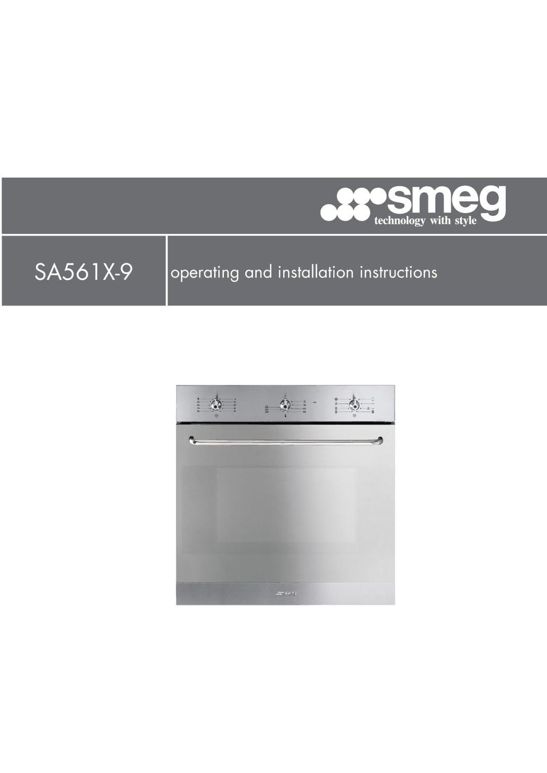 Smeg SA561X-9 installation instructions 