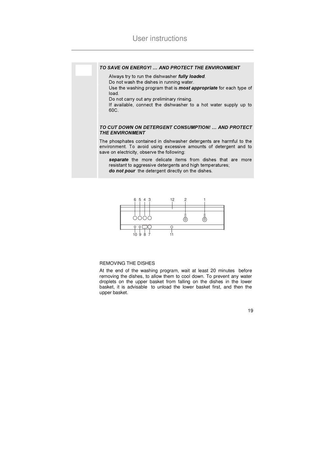 Smeg SA683X-2, SA683X-1 instruction manual To Save on ENERGY! … and Protect the Environment, Removing the Dishes 