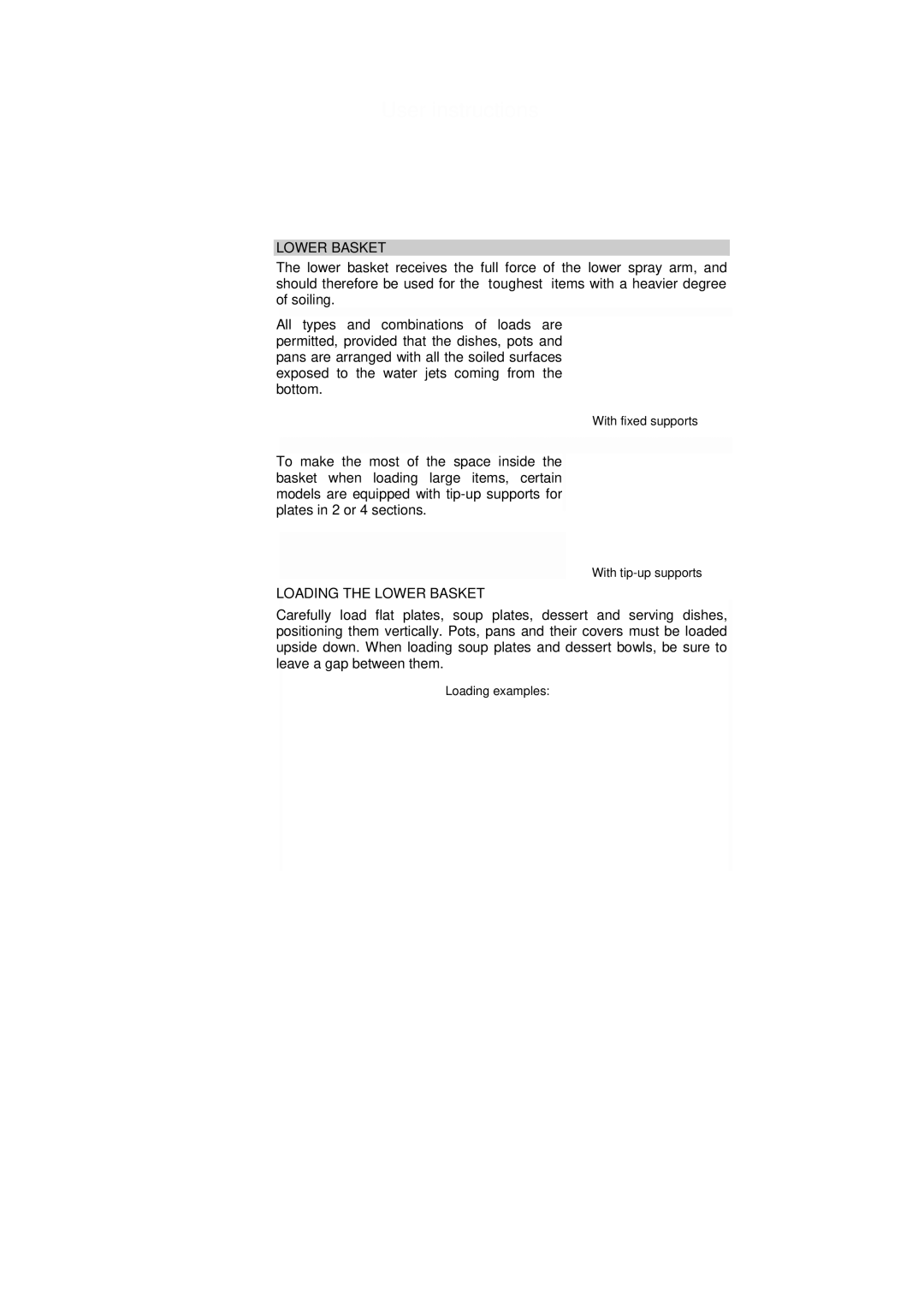 Smeg SA683X-2, SA683X-1 instruction manual Using the baskets, Loading the Lower Basket 