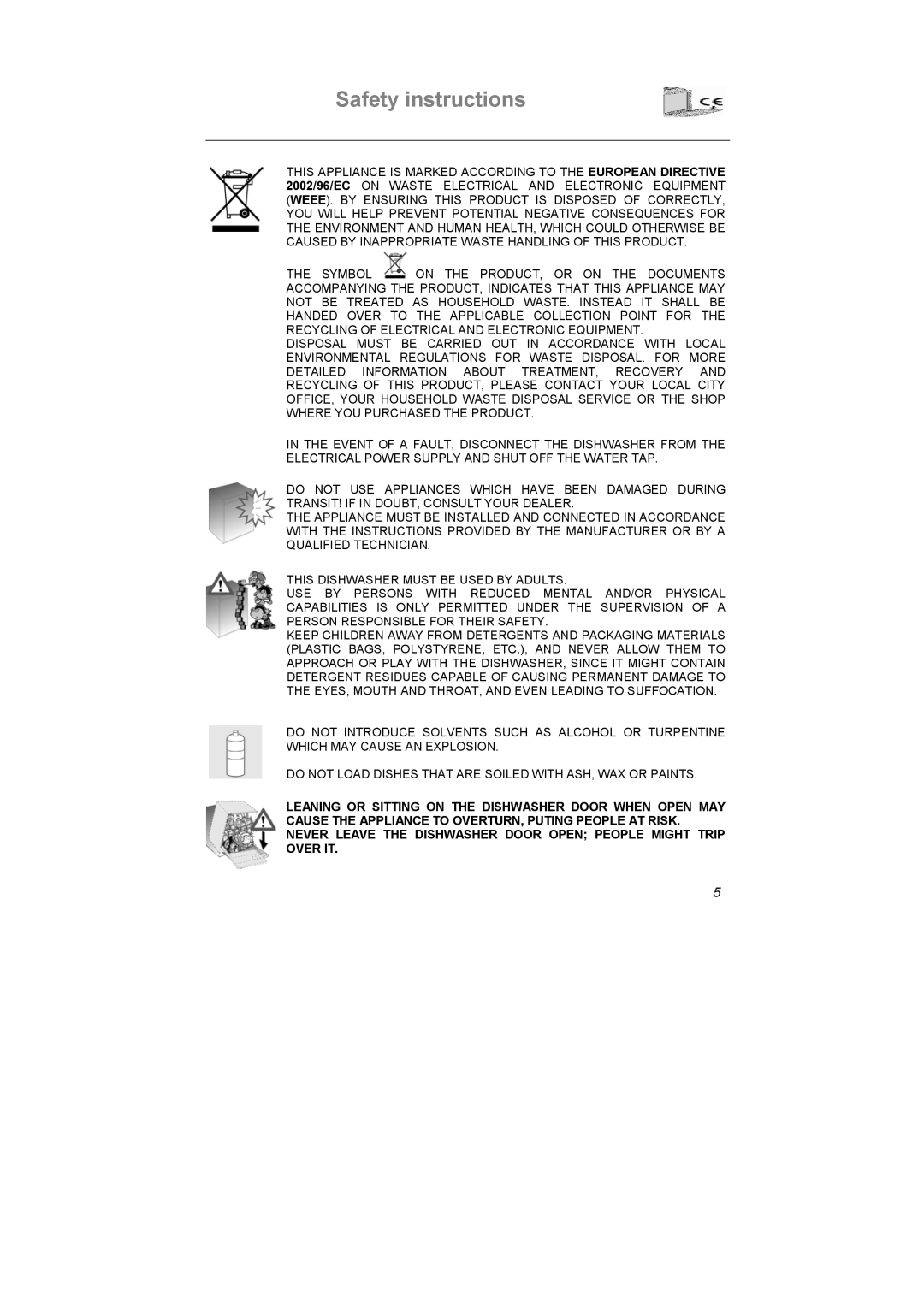 Smeg SA683X-2, SA683X-1 instruction manual Safety instructions 