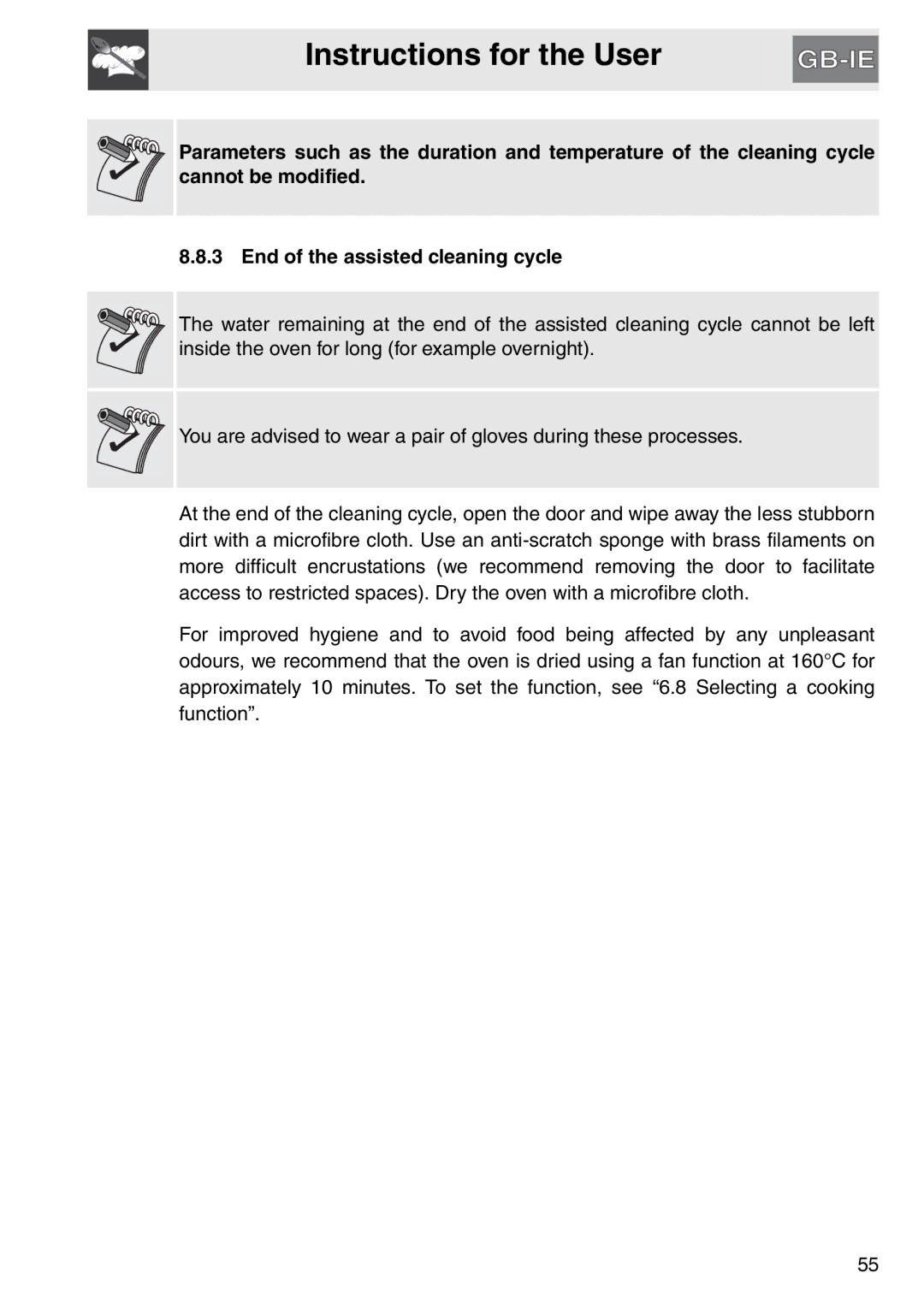 Smeg SAP112-8 manual Instructions for the User 