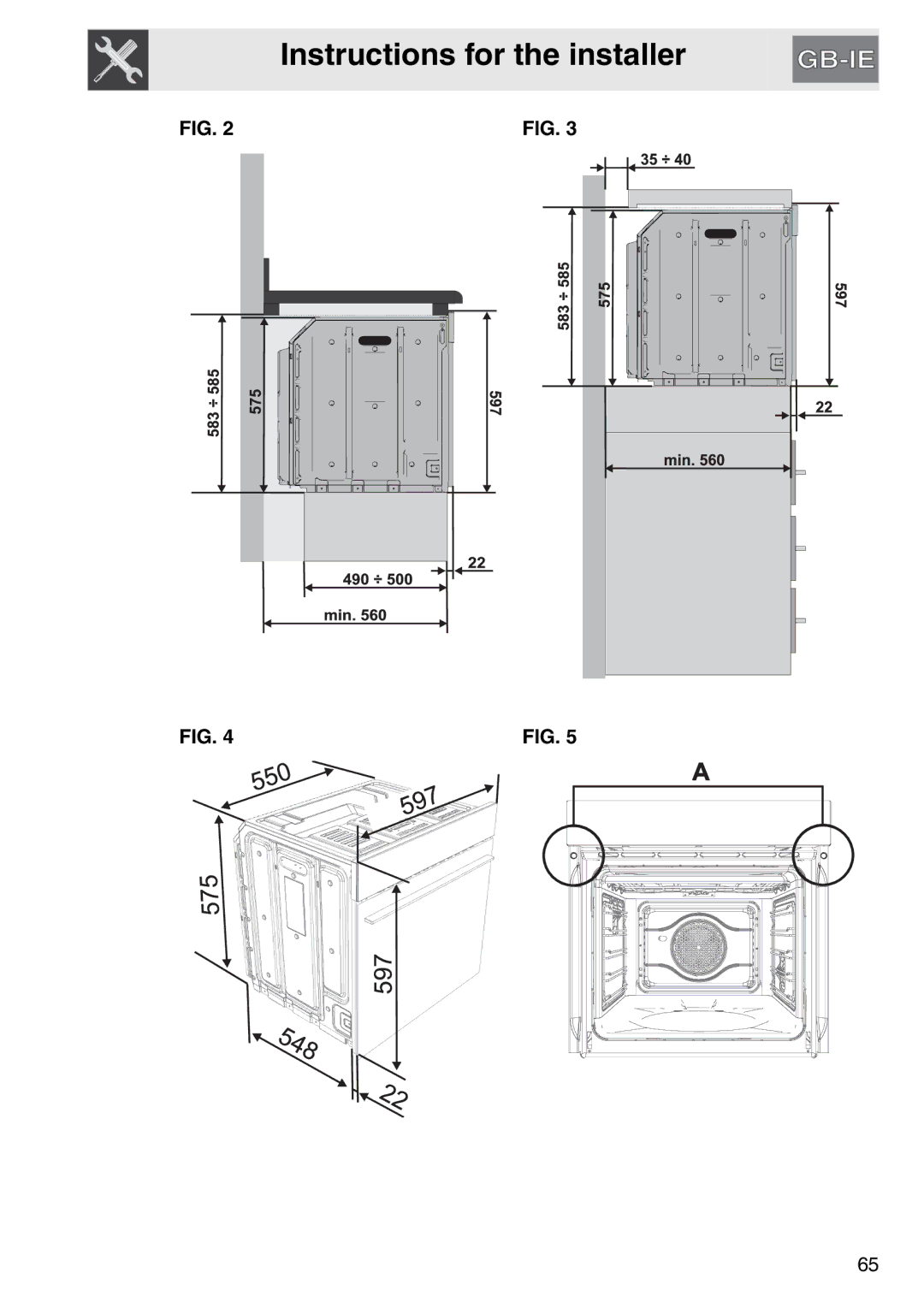 Smeg SAP112-8 manual Instructions for the installer 