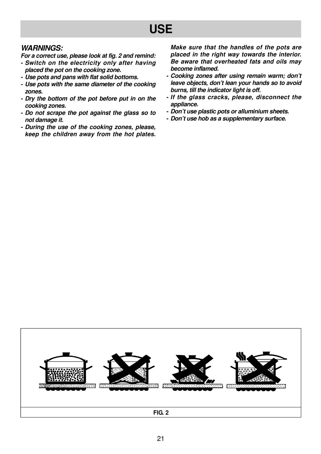 Smeg SBC30 manual Warnings 