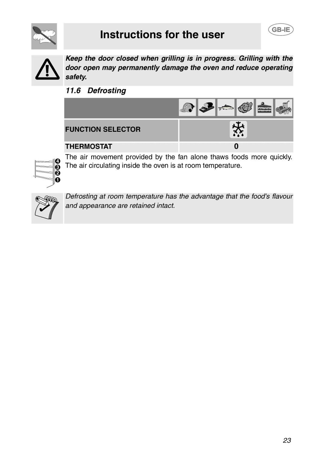 Smeg SC08MFX, SC06MFX, SC04MFX manual Defrosting 