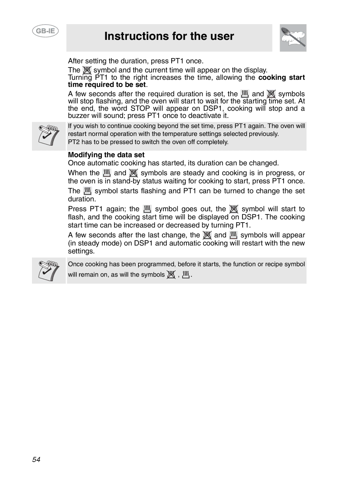 Smeg SC112-2 manual Instructions for the user 