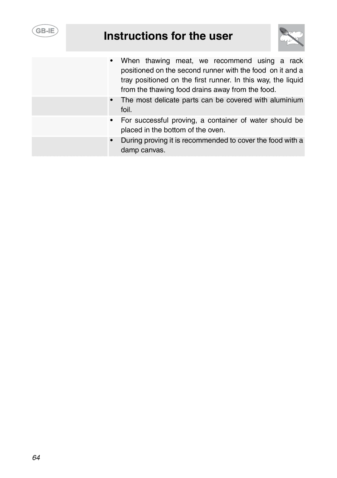 Smeg SC112-2 manual Instructions for the user 