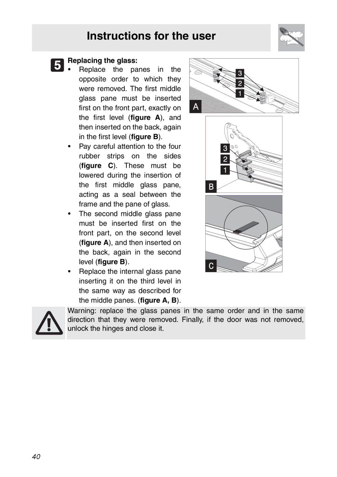 Smeg SC112 manual Instructions for the user 