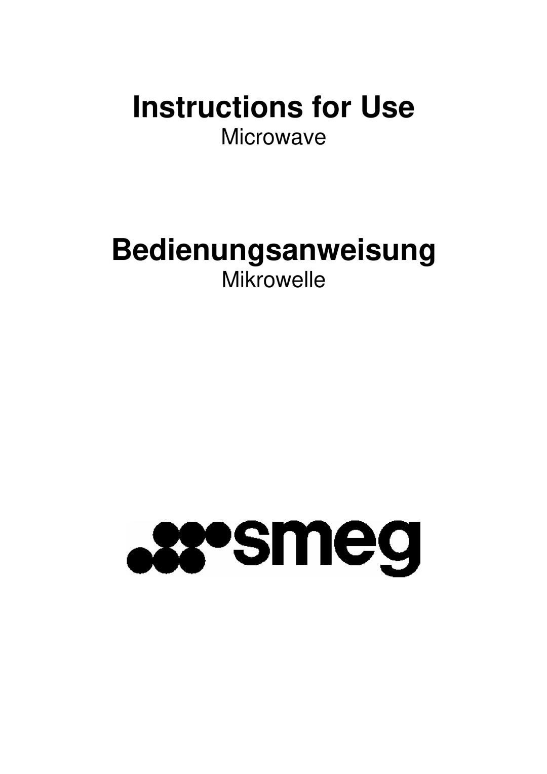 Smeg SC45M manual Instructions for Use 