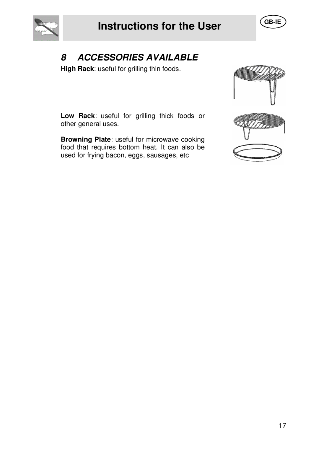 Smeg SC45M manual Accessories Available 