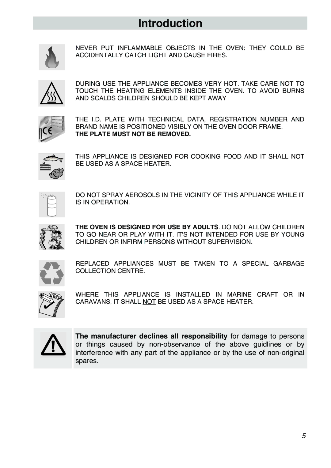 Smeg SCA306X, SCA310X, SCA301X manual Plate Must not be Removed 