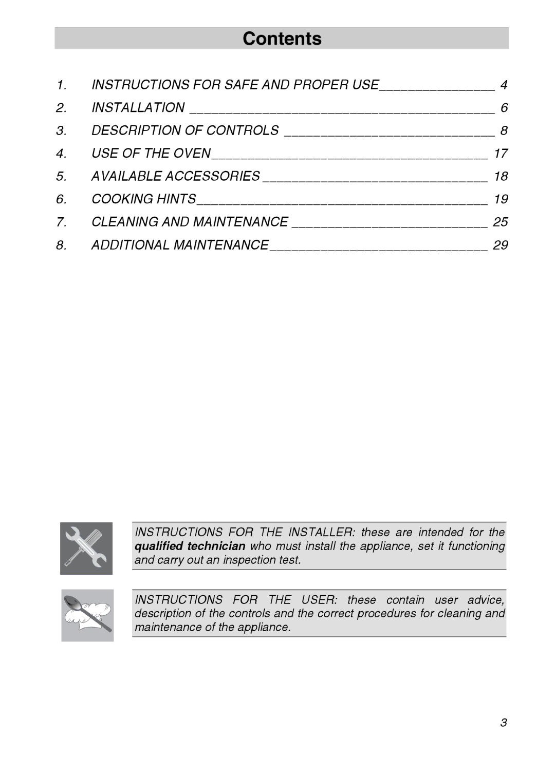 Smeg SCA705X, SCA710X, SCA708X manual Contents 