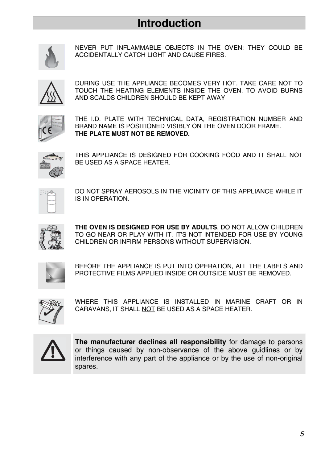 Smeg SCA710X, SCA705X, SCA708X manual Plate Must not be Removed 