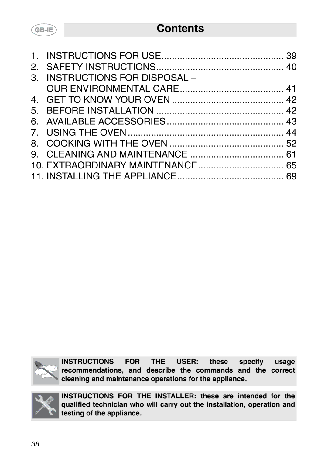 Smeg SCP111NE2, SCP111-2, SCP111EB2 manual Contents 