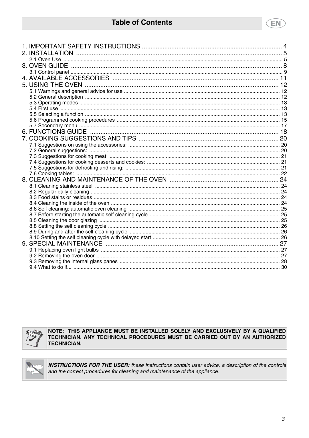 Smeg SCP111NU2, SCP111BU2 important safety instructions Table of Contents 